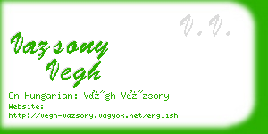 vazsony vegh business card